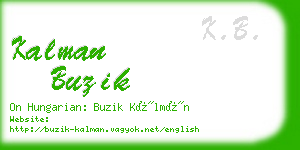 kalman buzik business card